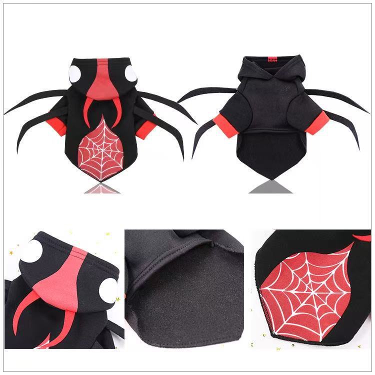 Spider Pet Costume Halloween Devil Design with Web Pattern